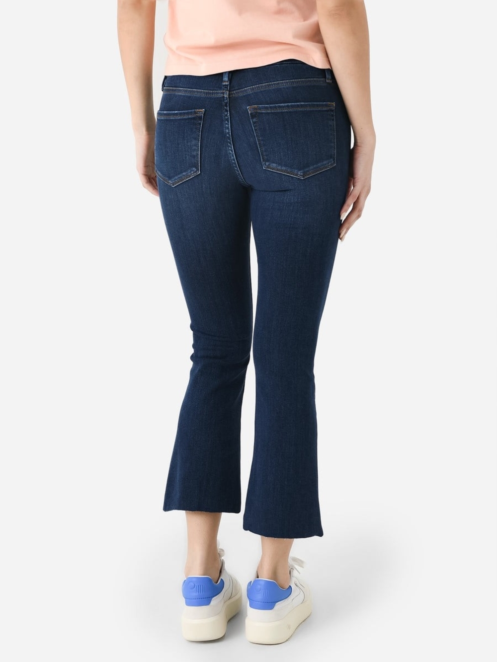 Frame Denim Dark Blue Cropped Mini Boot Jeans Size 31 - Picture 2 of 7